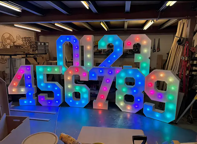 Light Up Your Event With Our 4ft RGB Light-Up Numbers